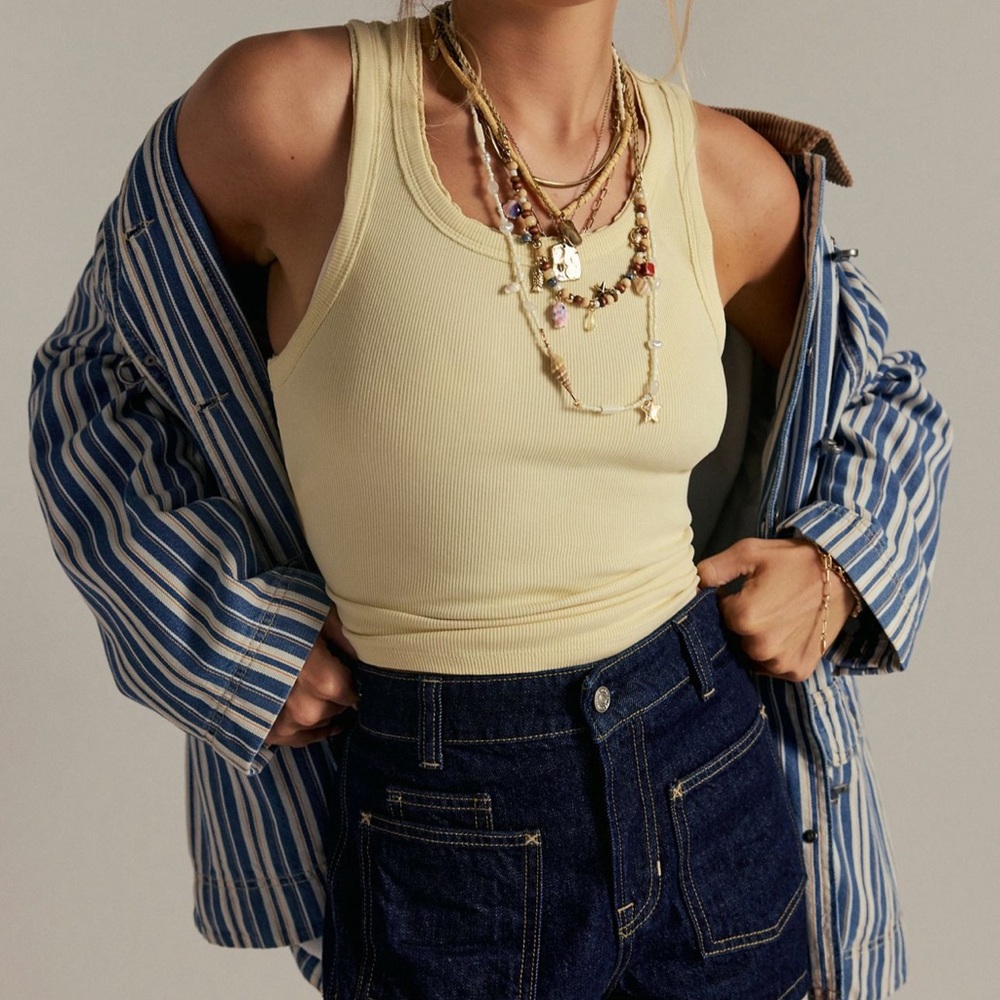 NWT Free People Rowan Tank in Perfect Flan